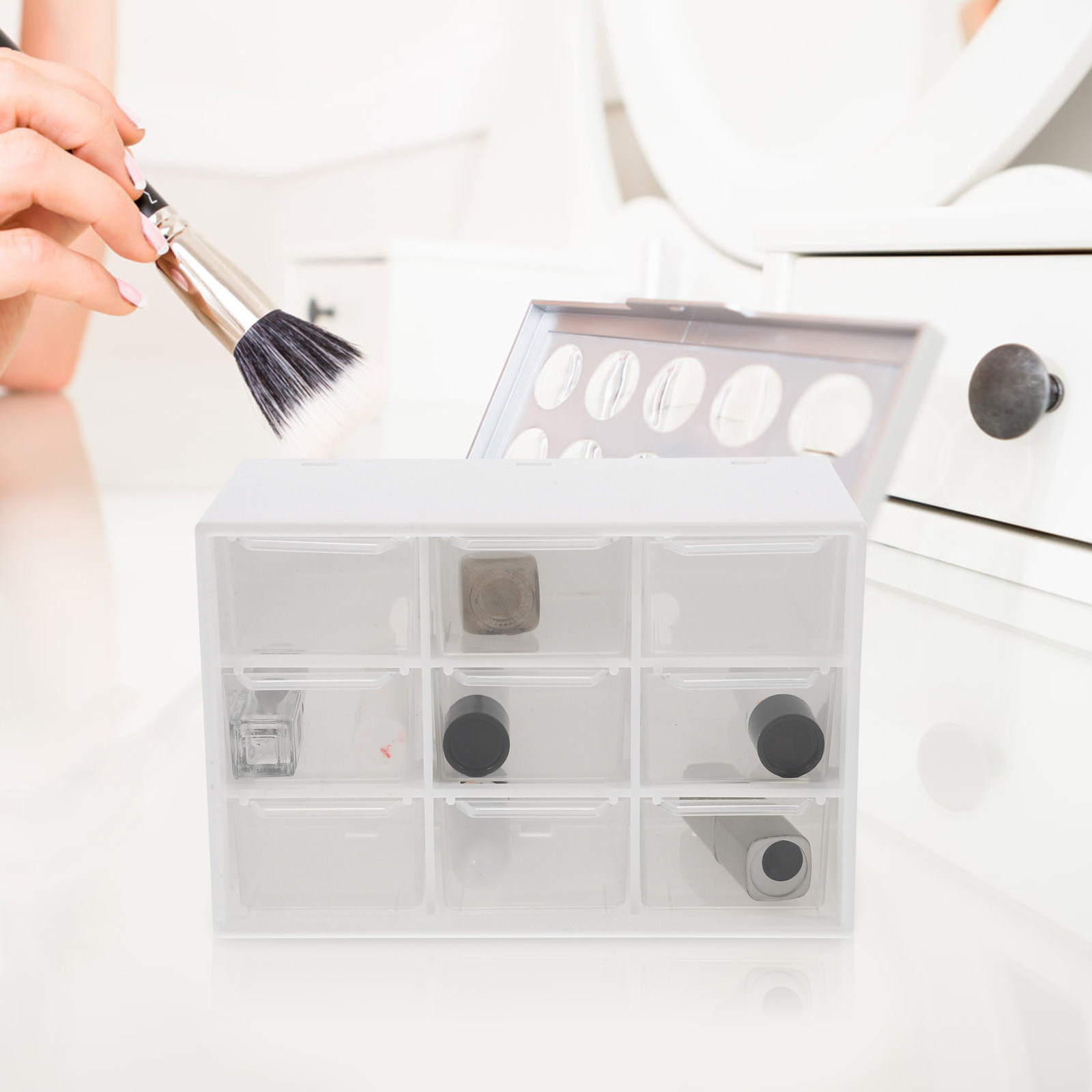 Desk Drawer Small - กล่องลิ้นชักตั้งโต๊ะ 2 ชิ้น แบบหลายชั้น สำหรับจัดเก็บอุปกรณ์ขนาดเล็ก ลิ้นชักเก็บของขนาดเล็กสำหรับจัดระเบียบโต๊ะทำงานและใส่ปากกา