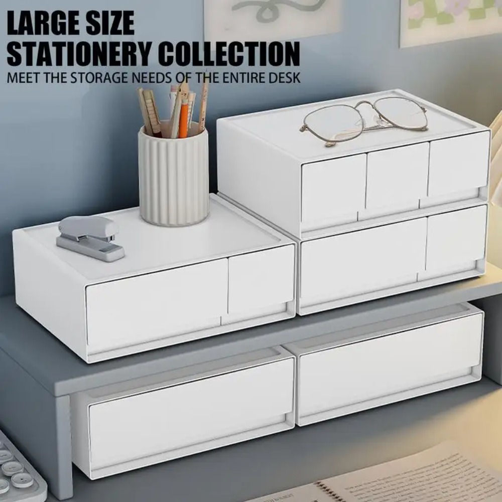 Desk Drawer Small - กล่องเก็บของใต้โต๊ะแบบซ้อนได้ รุ่นพรีเมียมใหม่ที่ดีที่สุดปี 2026 ขนาดเล็ก พร้อมตัวล็อค ทนทาน