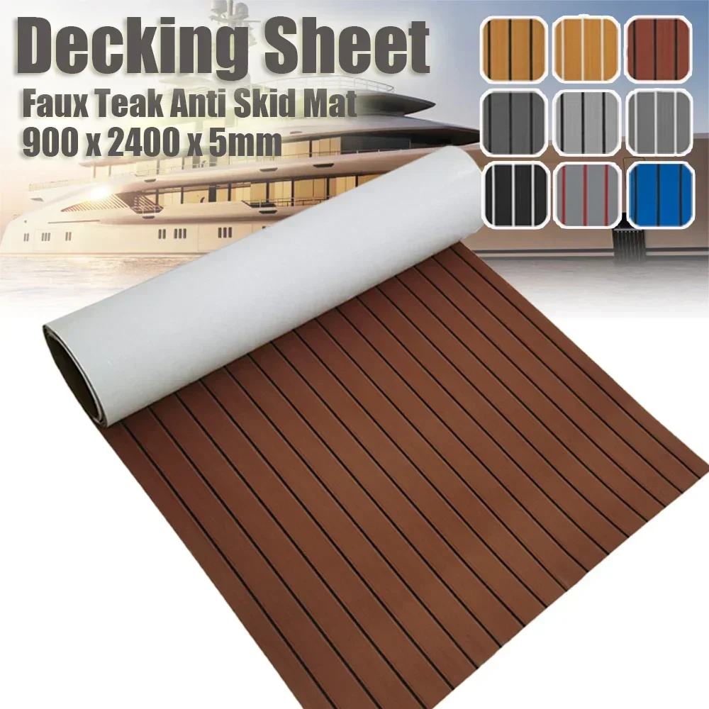 Anti Fatigue Mat - 900x2400x5 มม.EVA โฟม Faux พื้นไม้สัก Decking