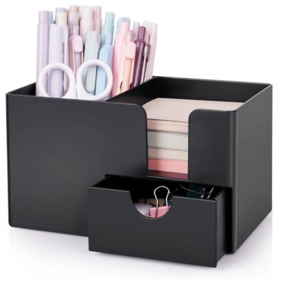 Desk Drawer Small - ที่จัดระเบียบโต๊ะทำงานขนาดเล็กพร้อมลิ้นชัก 3 ช่อง, ที่ใส่ปากกา, สำหรับบ้าน, โรงเรียน,