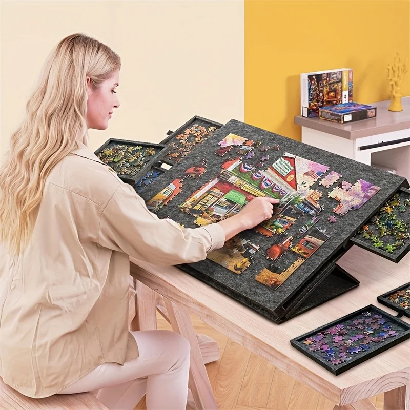 Desk Drawer Small - โต๊ะจิ๊กซอว์ 6 ลิ้นชัก 1500 ชิ้น พร้อมแผ่นผ้าสักหลาดและลิ้นชัก