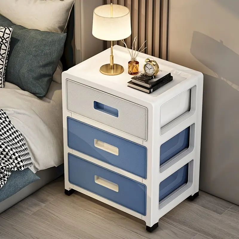Desk Drawer Small - โต๊ะข้างเตียงสไตล์มินิมอลทันสมัย - ชั้นวางของแบบพกพาที่ช่วยประหยัดพื้นที่ พร้อมลิ้นชัก 3 ชั้น