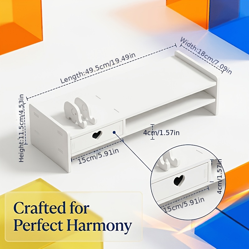 ขาตั้งจอคอมพิวเตอร์ PVC สีขาวแ - Desk Drawer Small บทวิจารณ์และราคา
