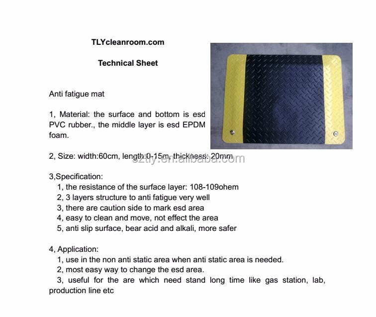 แผ่นยางป้องกันไฟฟ้าสถิตย์ ESD  - Anti Fatigue Mat บทวิจารณ์และราคา