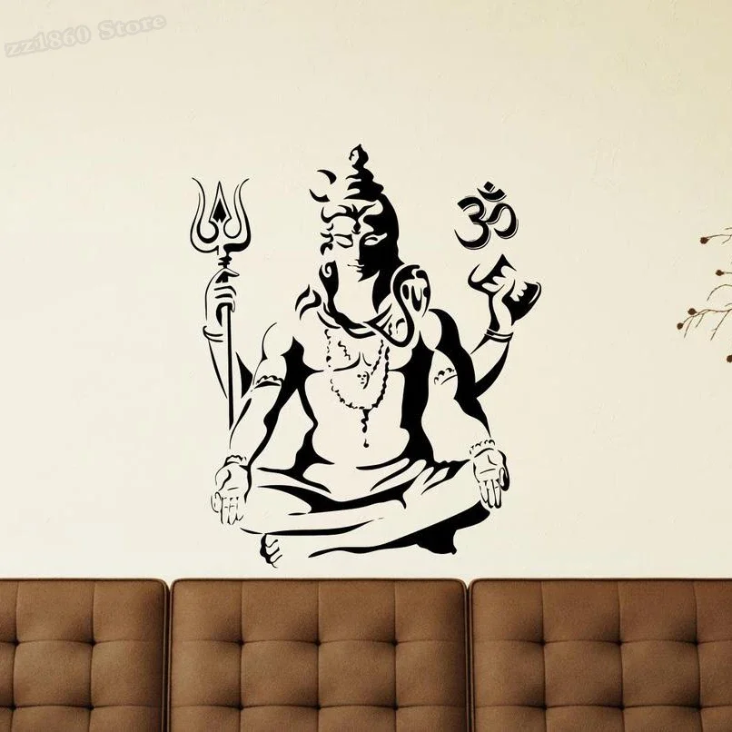Shiva Wall Decal Lord Shiva Oh - Home Office Yoga Room บทวิจารณ์และราคา