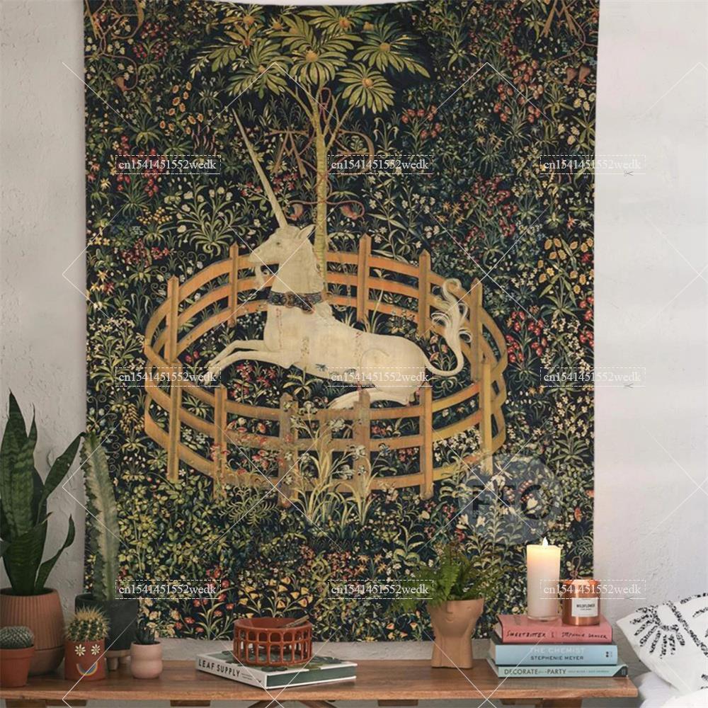 ผ้าคลุมติดผนังลายยูนิคอร์นผ้าเ - Home Office Yoga Room บทวิจารณ์และราคา