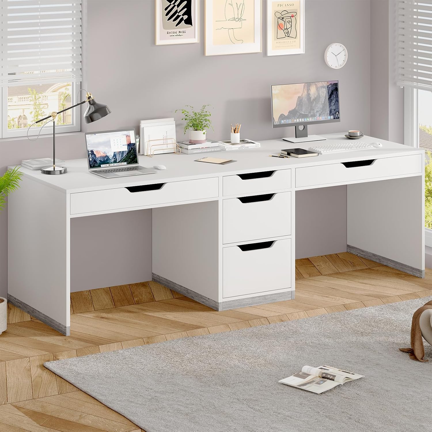 โต๊ะทำงานสำหรับสองคนขนาด 78 นิ - Home Office With Two Desks บทวิจารณ์และราคา