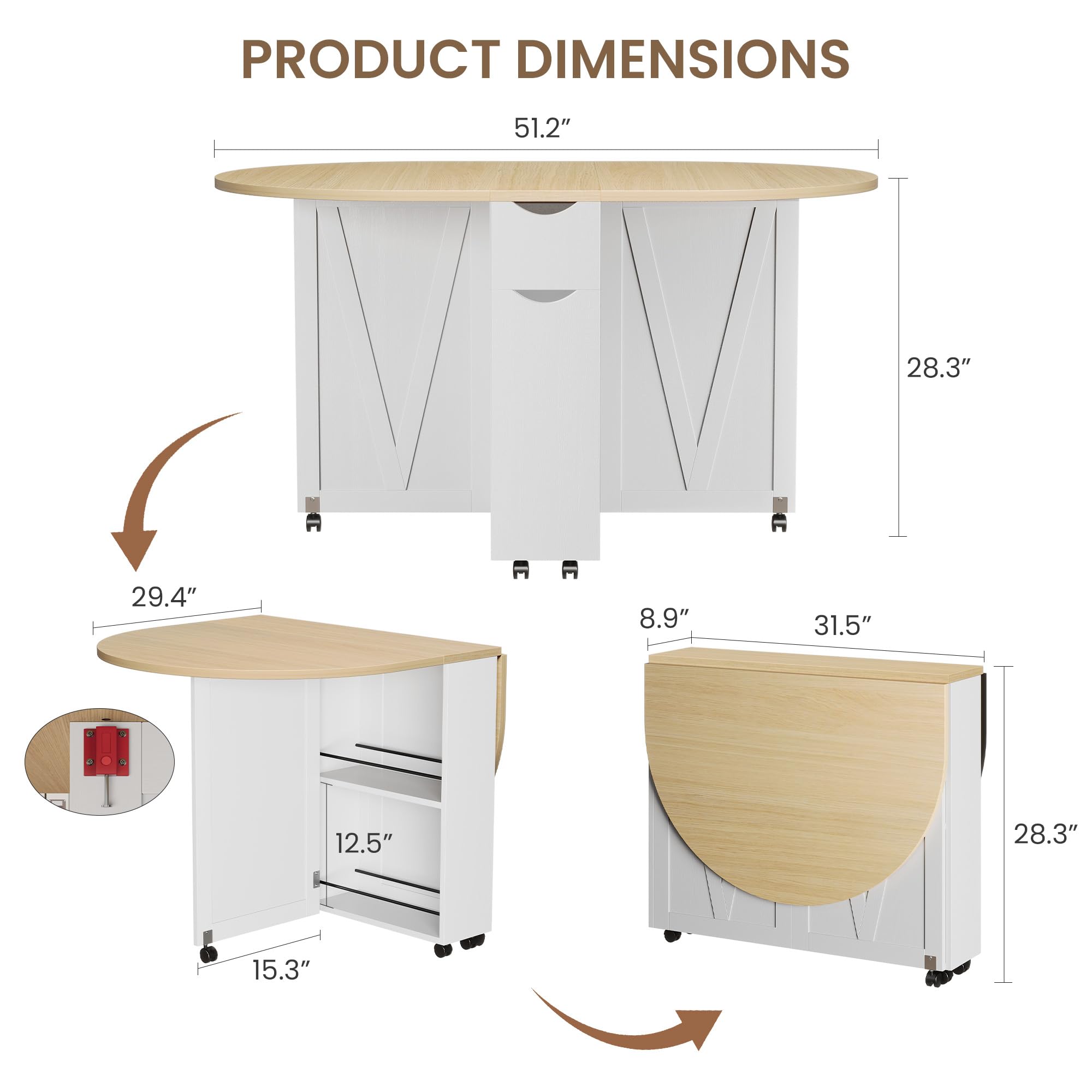 โต๊ะรับประทานอาหารแบบพับได้ 3- - Desk Drawer Small บทวิจารณ์และราคา