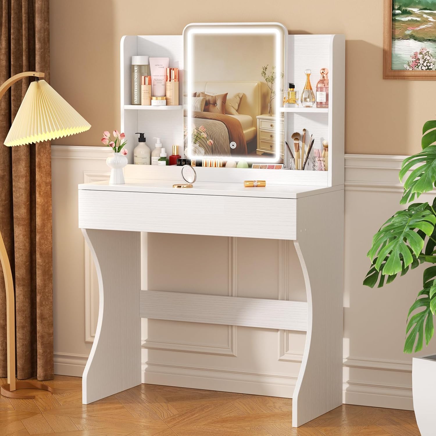 โต๊ะเครื่องแป้งสีขาวขนาดเล็กพร - Desk Drawer Small บทวิจารณ์และราคา