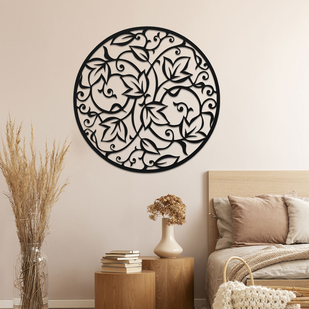 Elegant โลหะสีดํา Mandala Wall - Home Office Yoga Room บทวิจารณ์และราคา