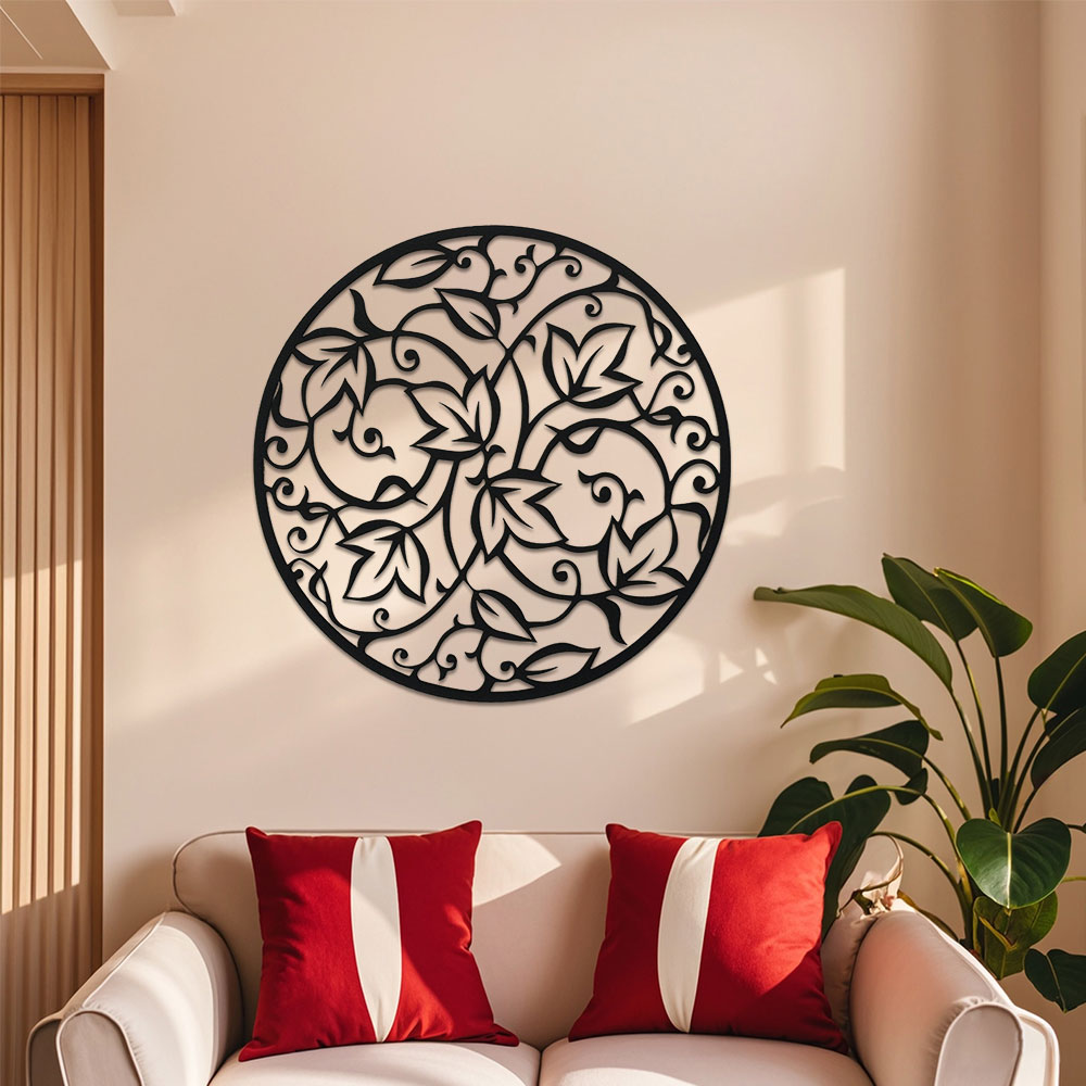 Elegant โลหะสีดํา Mandala Wall - Home Office Yoga Room บทวิจารณ์และราคา